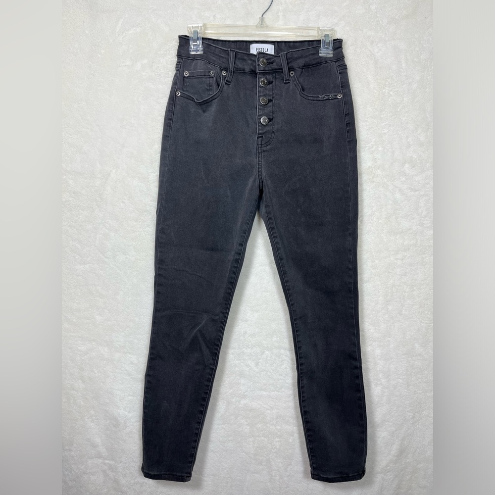 Pistola Black Button Fly Skinny Jeans Size 29